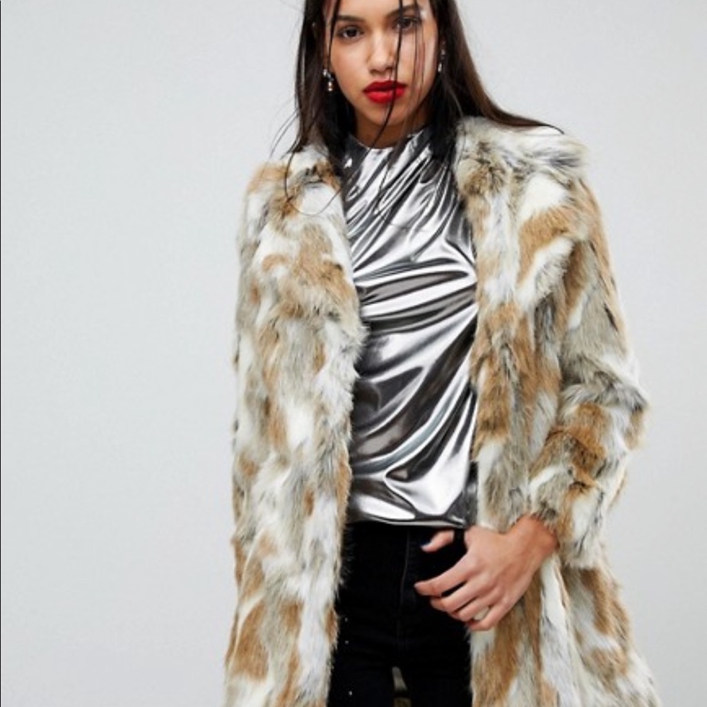 River Island - Faux Fur Jacket - Multi